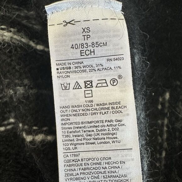 Banana Republic Sweater Women XS Space Dye Black White Alpaca Wool Chunky knit - Picture 11 of 13